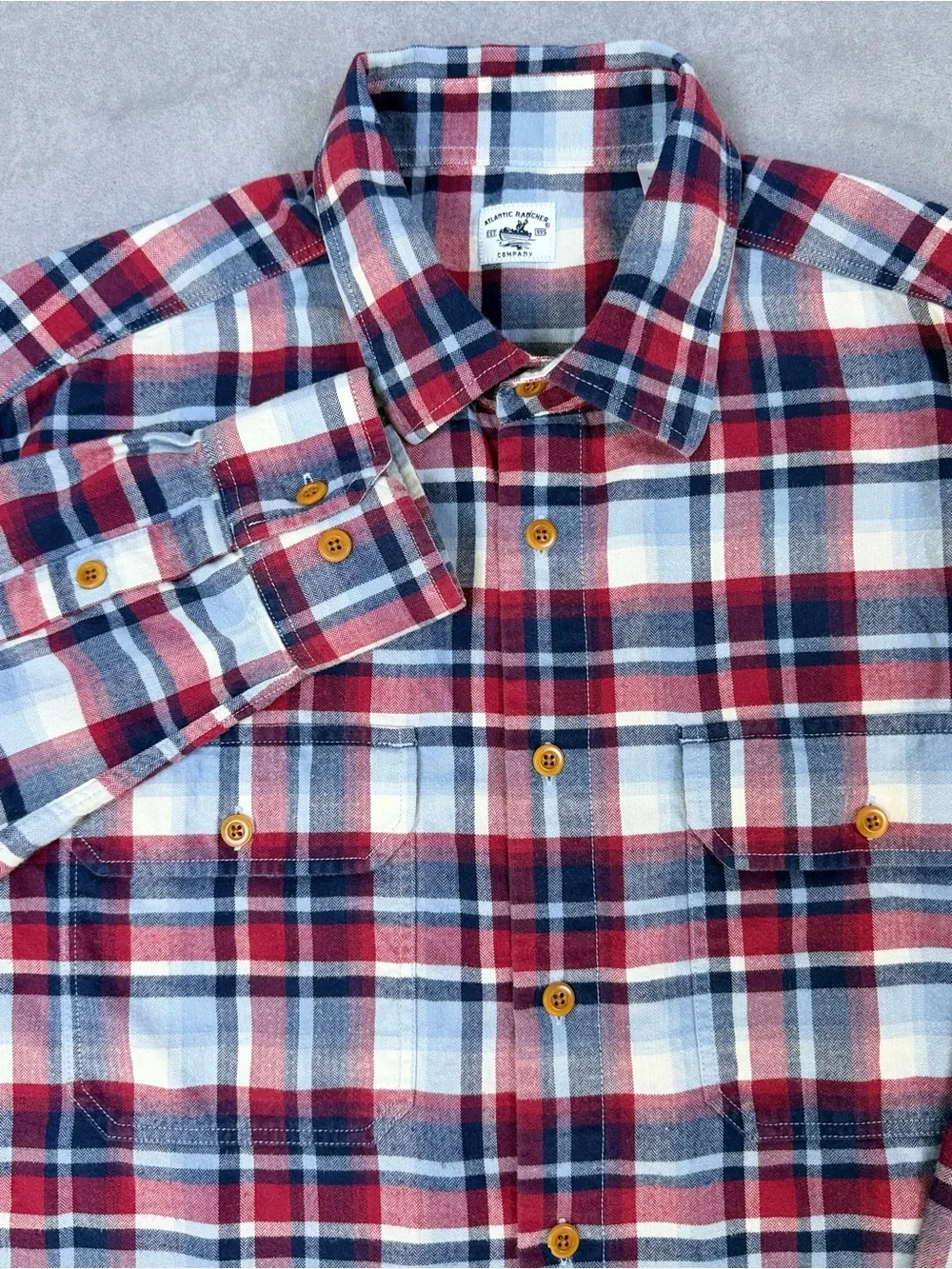 Atlantic Rancher Company Men’s XL Plaid Flannel Shirt Made in Portugal